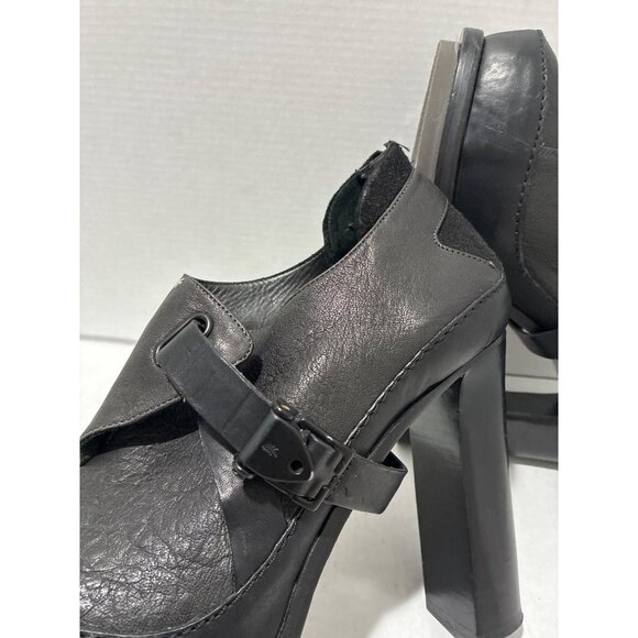 RAG & BONE New York Black Leather pumps Heels close toe Y2K straps size 39 - Picture 7 of 7